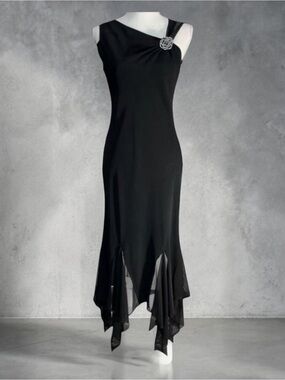 SL Fashions Black Midi Dress